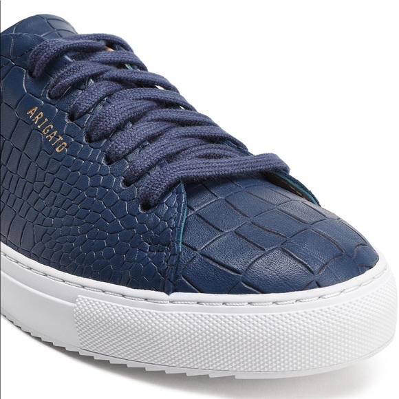 Croc-Effect Leather Sneakers - Picture 2 of 8